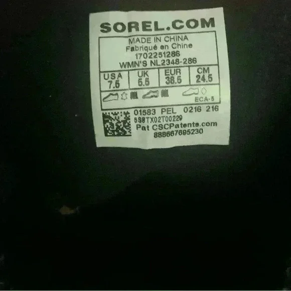 Sorel Slimpack Lace II Duck Boots, Womens Size 7.5 NL2348-286 Elk Black - Picture 11 of 12